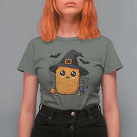 Halloween Nugget With Witch Hat T Shirt For Women Funny Food Gift - Wonder Print Shop