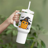 Halloween Nugget With Witch Hat Tumbler With Handle Funny Food Gift