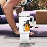 Halloween Nugget With Witch Hat Tumbler With Handle Funny Food Gift