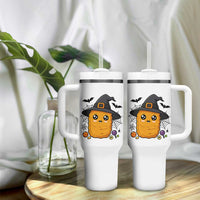Halloween Nugget With Witch Hat Tumbler With Handle Funny Food Gift