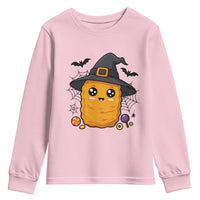 Halloween Nugget With Witch Hat Youth Sweatshirt Funny Food Gift - Wonder Print Shop