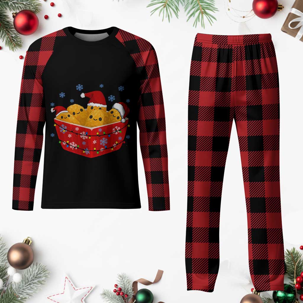 Xmas Chicken Nuggets Plaid Pajama Set Funny Food Lover Gift - Wonder Print Shop