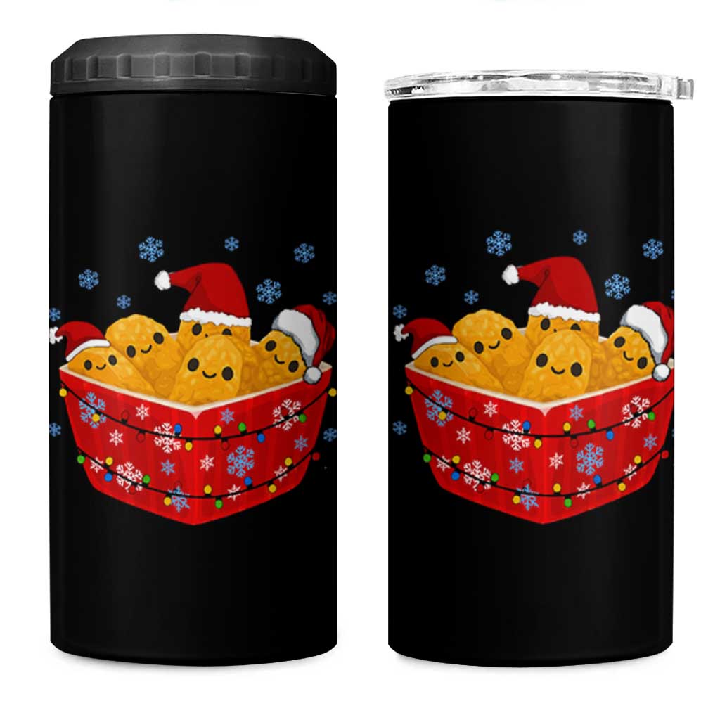 Christmas Chicken Nuggets 4 in 1 Can Cooler Tumbler Funny Food Lover Gift
