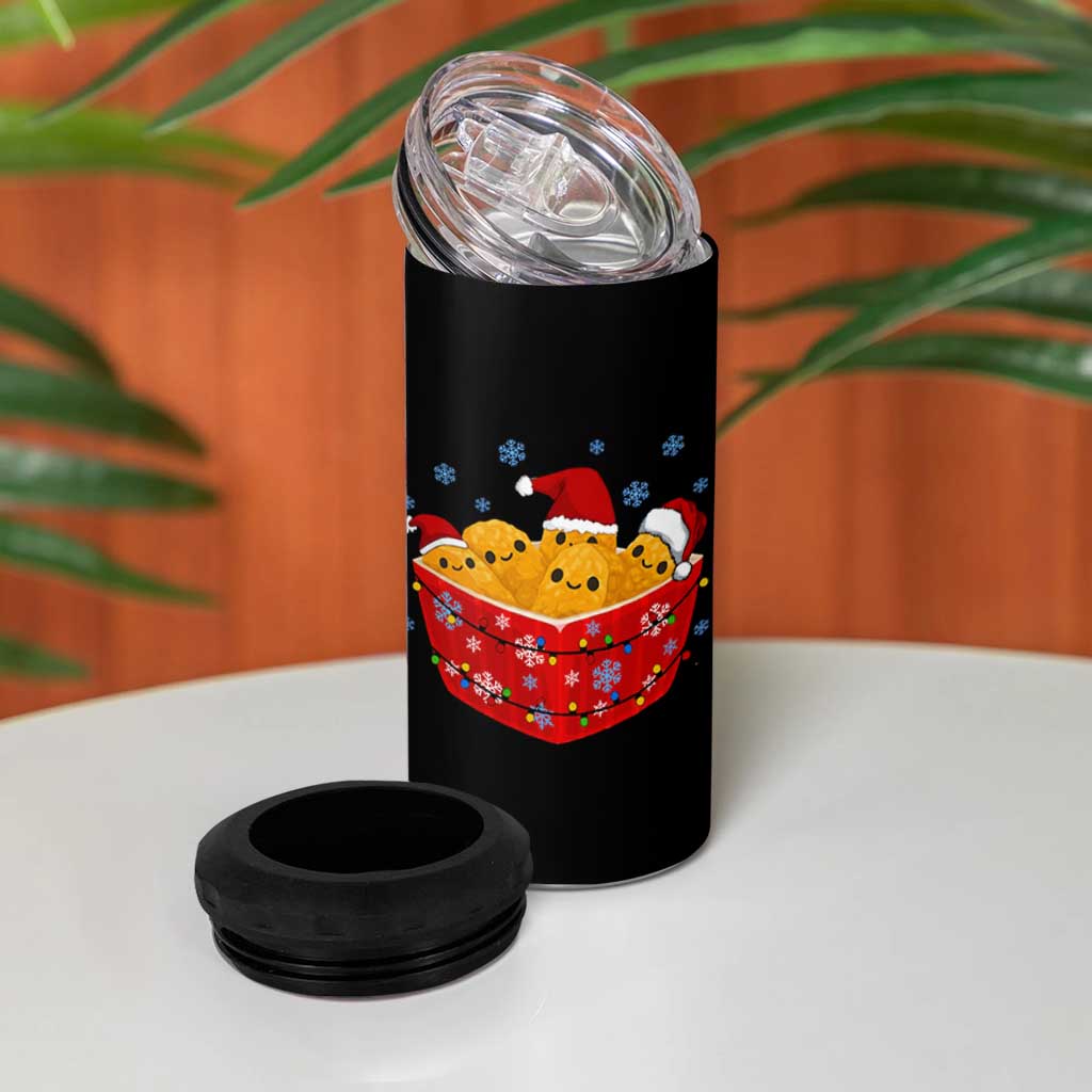 Christmas Chicken Nuggets 4 in 1 Can Cooler Tumbler Funny Food Lover Gift