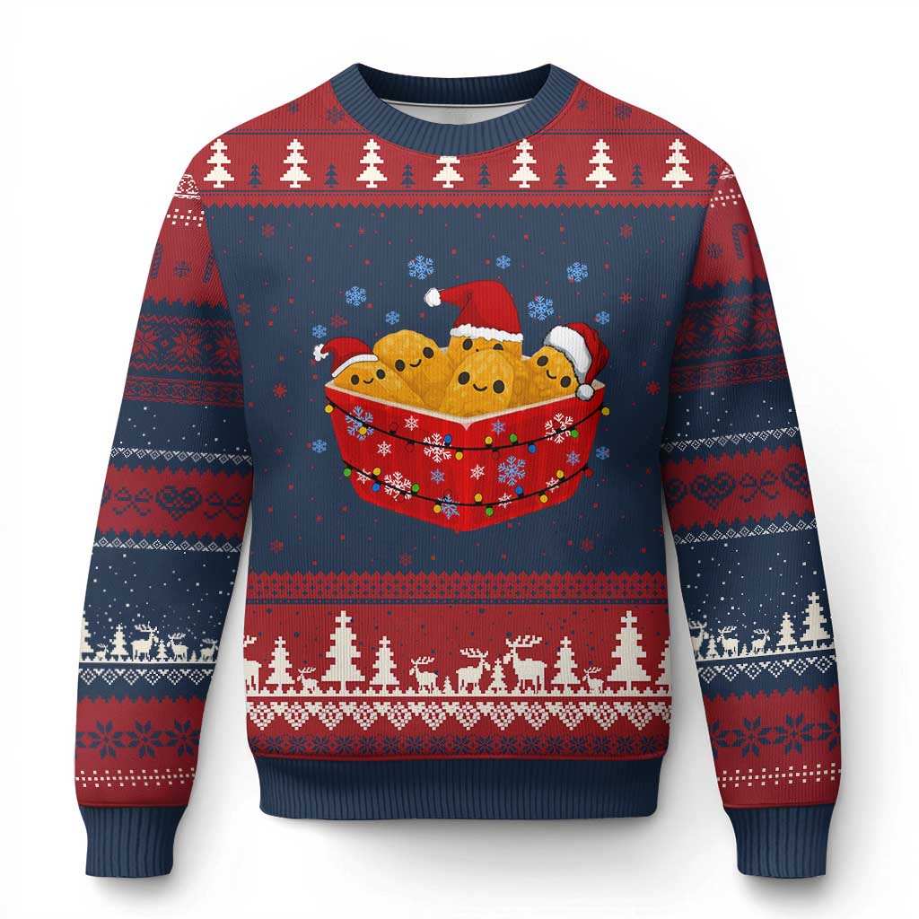 Christmas Chicken Nuggets Ugly Christmas Sweater Funny Food Lover Gift - Wonder Print Shop