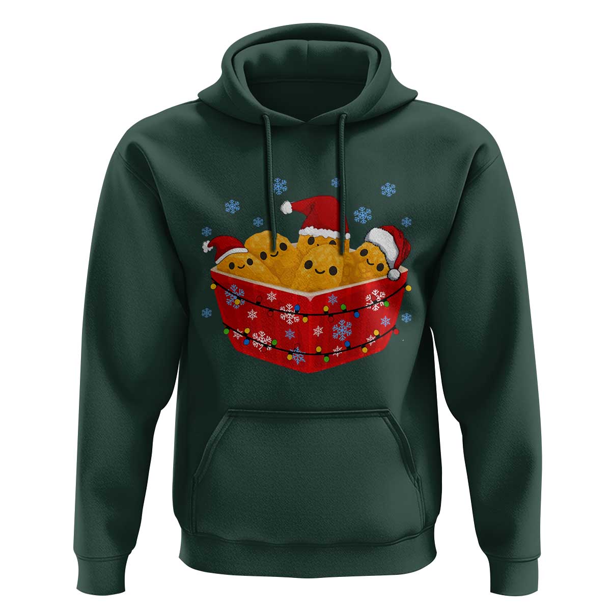 Christmas Chicken Nuggets Hoodie Funny Food Lover Gift - Wonder Print Shop