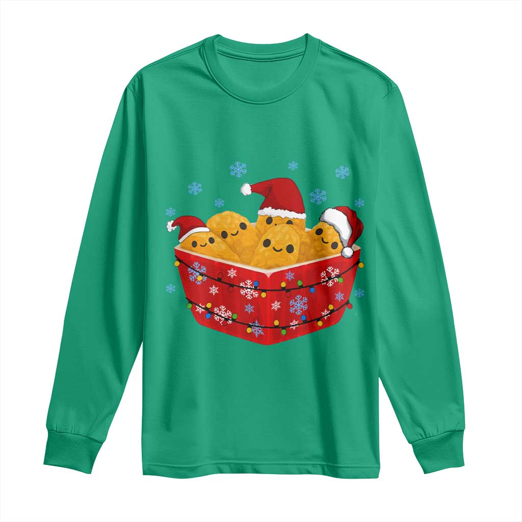Christmas Chicken Nuggets Long Sleeve Shirt Funny Food Lover Gift - Wonder Print Shop