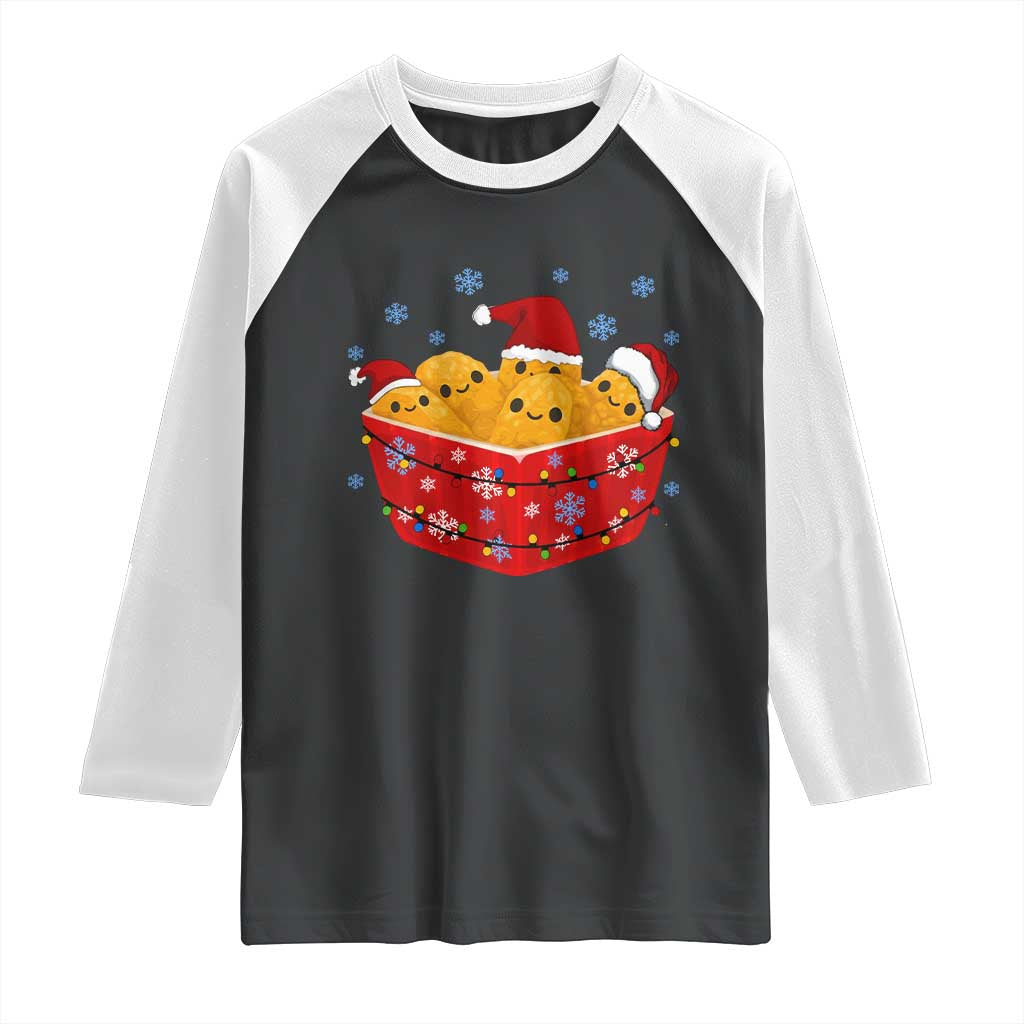 Christmas Chicken Nuggets Raglan Shirt Funny Food Lover Gift - Wonder Print Shop