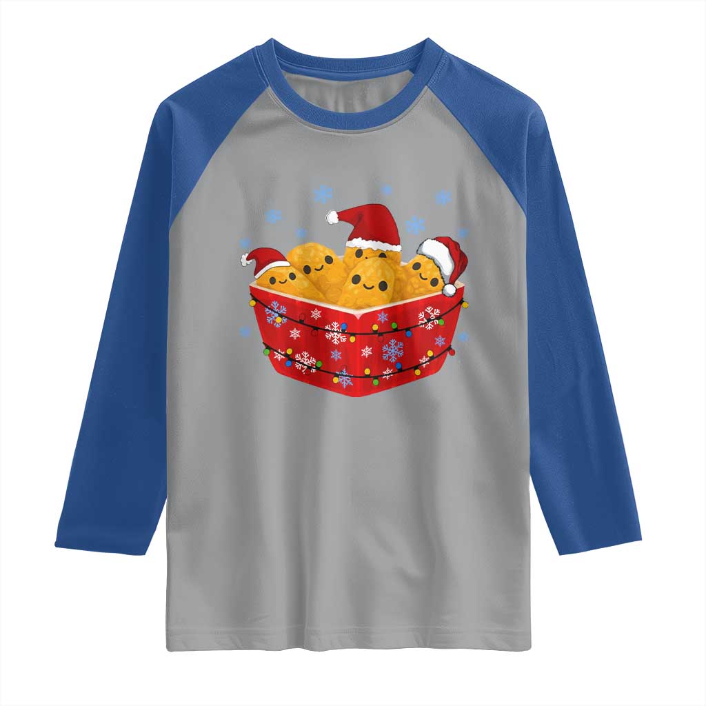 Christmas Chicken Nuggets Raglan Shirt Funny Food Lover Gift - Wonder Print Shop