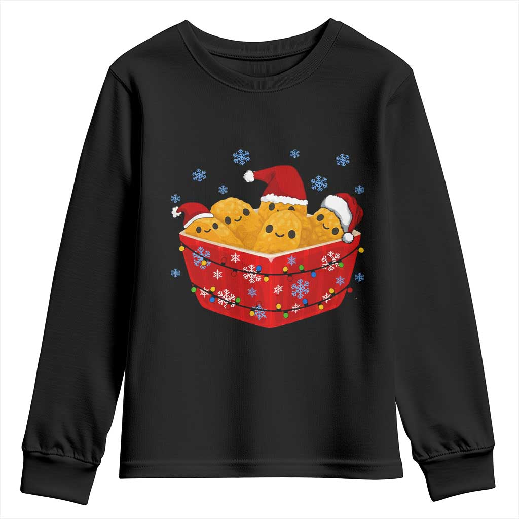 Christmas Chicken Nuggets Youth Sweatshirt Funny Food Lover Gift - Wonder Print Shop