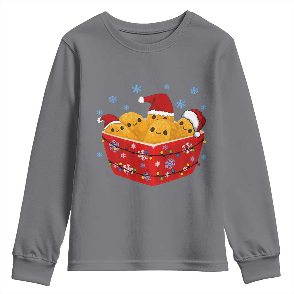 Christmas Chicken Nuggets Youth Sweatshirt Funny Food Lover Gift - Wonder Print Shop