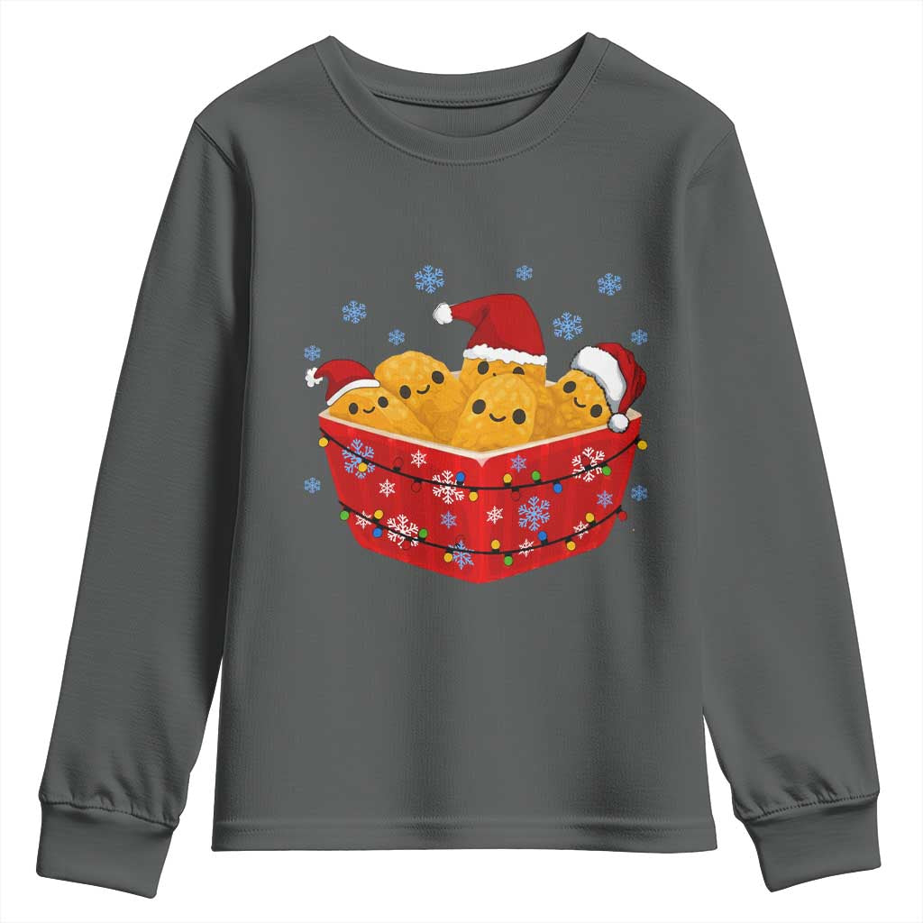 Christmas Chicken Nuggets Youth Sweatshirt Funny Food Lover Gift - Wonder Print Shop