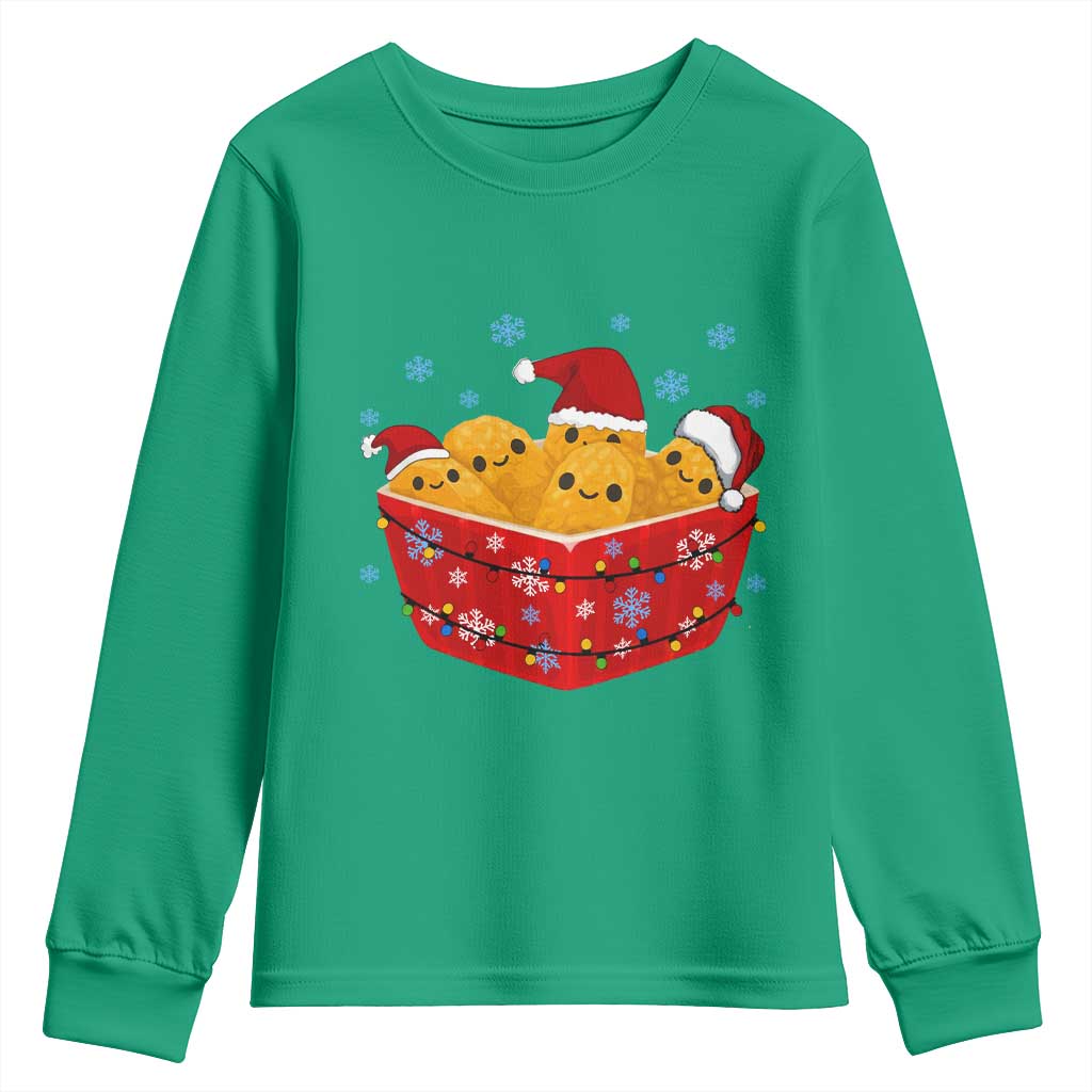 Christmas Chicken Nuggets Youth Sweatshirt Funny Food Lover Gift - Wonder Print Shop