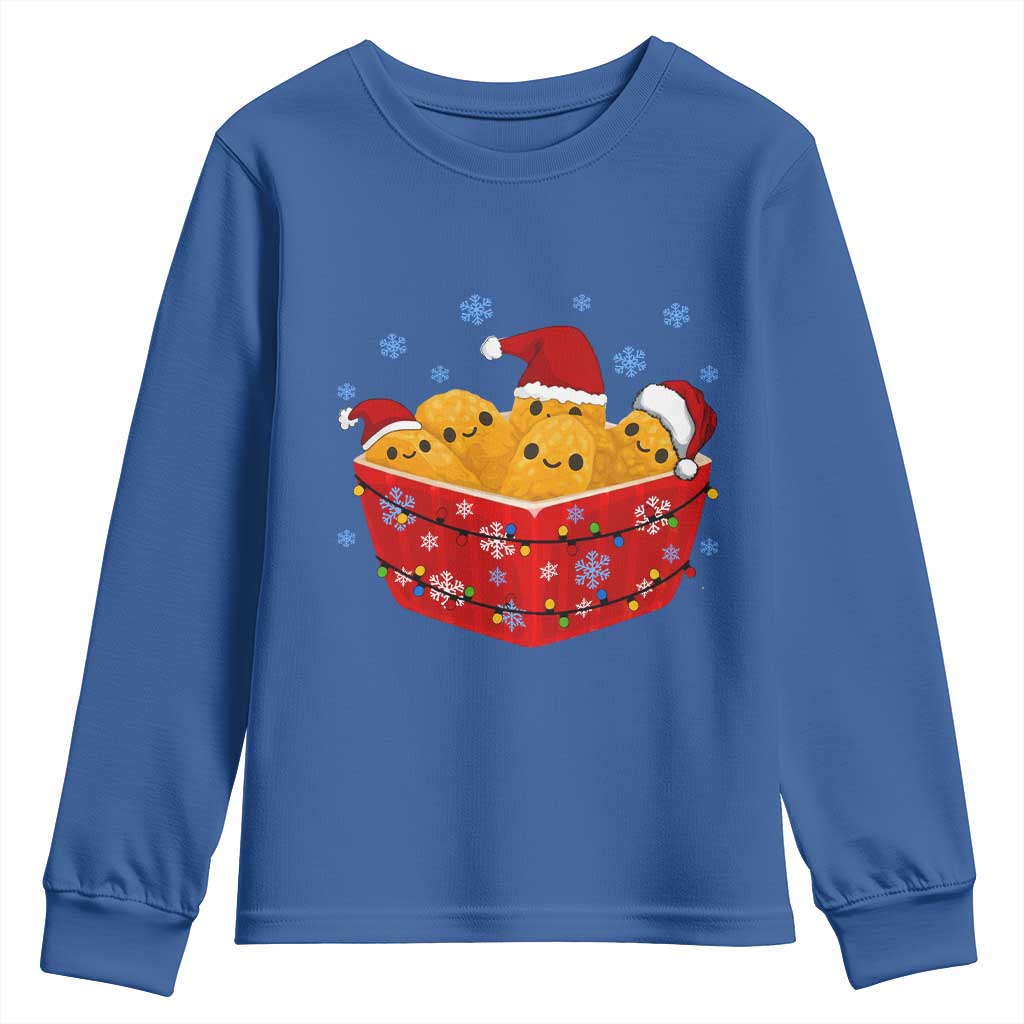 Christmas Chicken Nuggets Youth Sweatshirt Funny Food Lover Gift - Wonder Print Shop