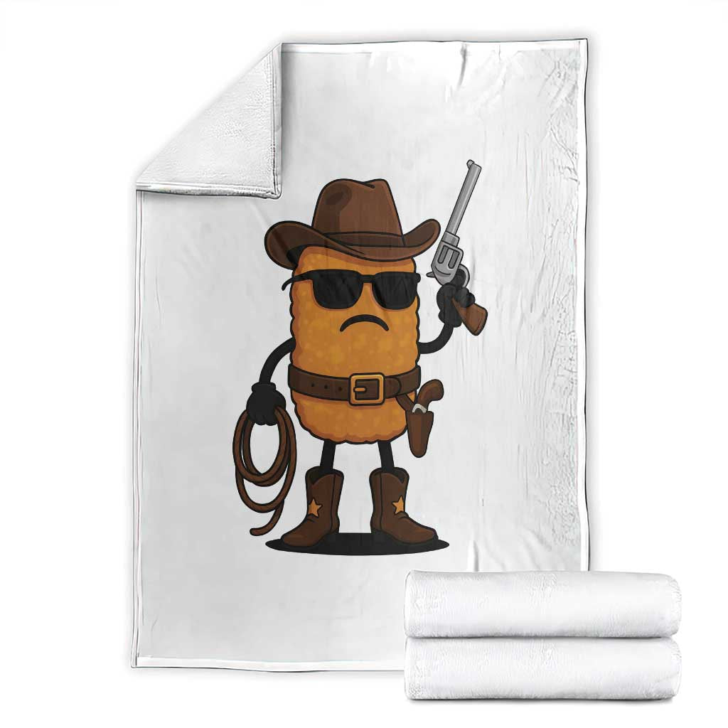 Cowboy Chicken Nugget Throw Blanket Funny Food Gift - Wonder Print Shop