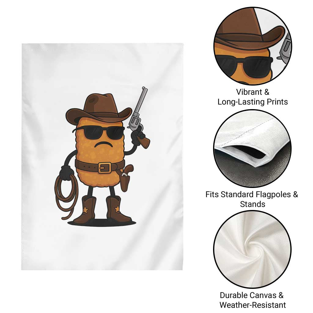 Cowboy Chicken Nugget Garden Flag Funny Food Gift - Wonder Print Shop