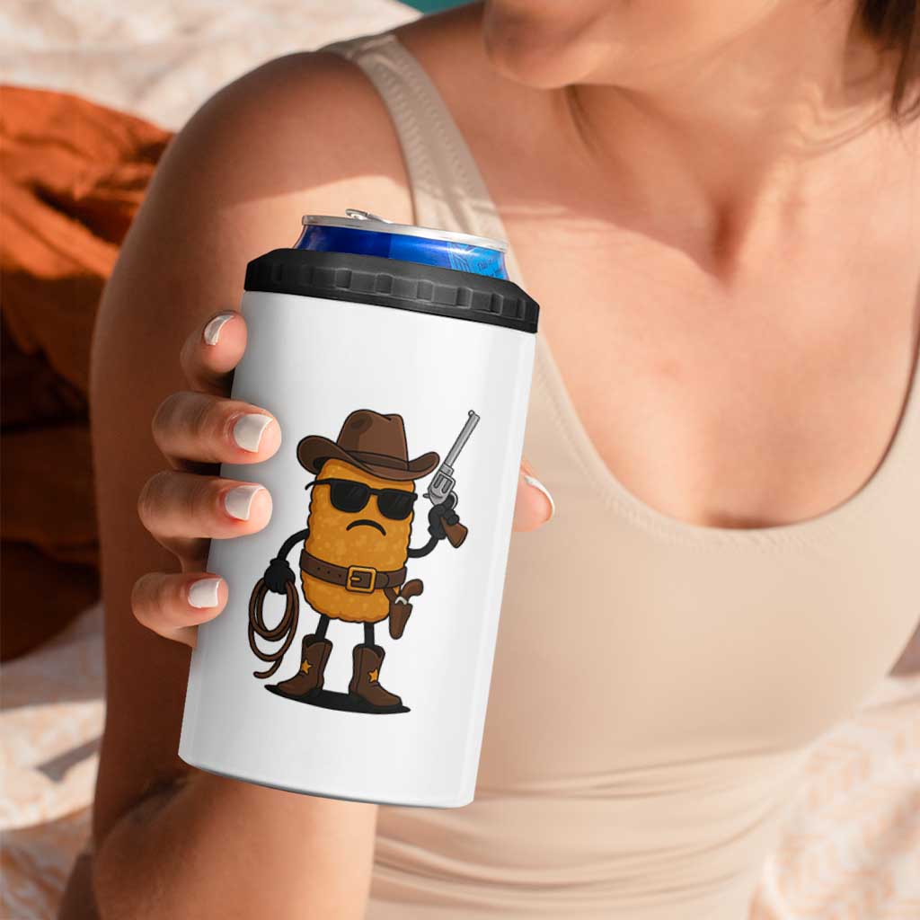 Cowboy Chicken Nugget 4 in 1 Can Cooler Tumbler Funny Food Gift