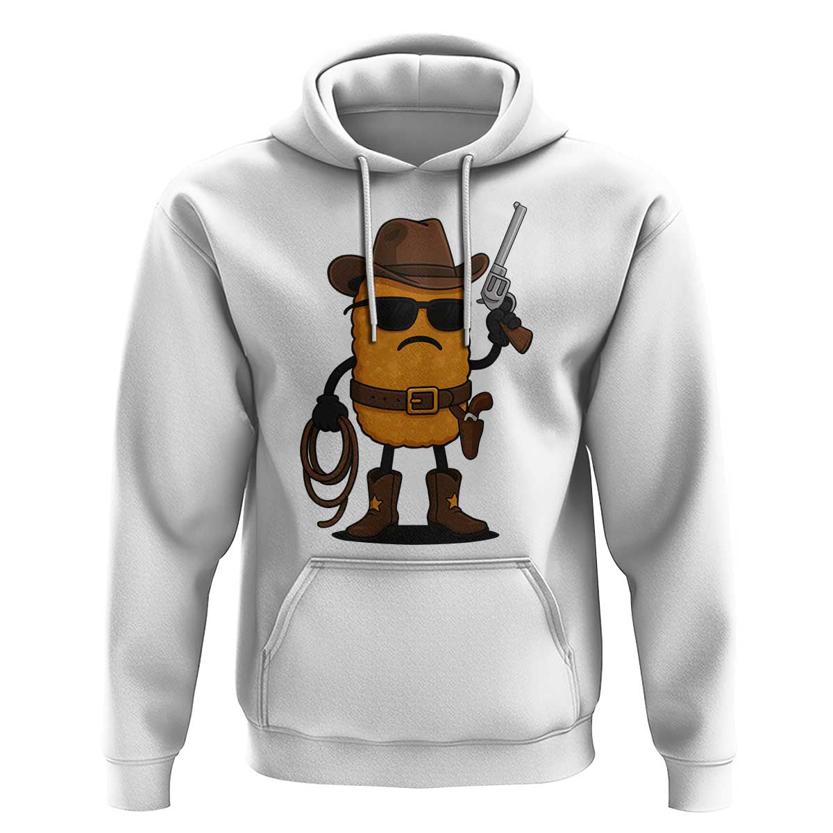 Cowboy Chicken Nugget Hoodie Funny Food Gift - Wonder Print Shop