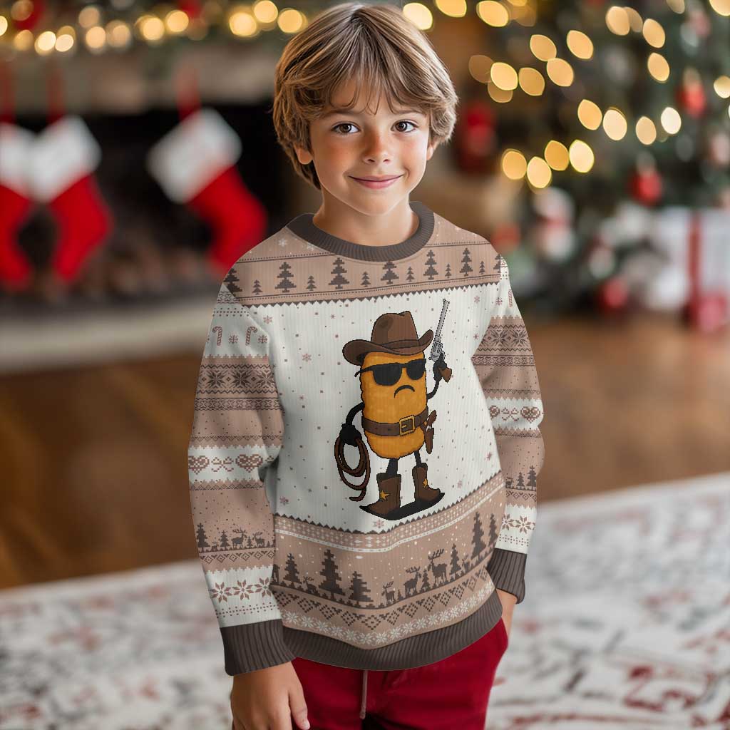 Cowboy Chicken Nugget Ugly Christmas Sweater Funny Food Gift - Wonder Print Shop