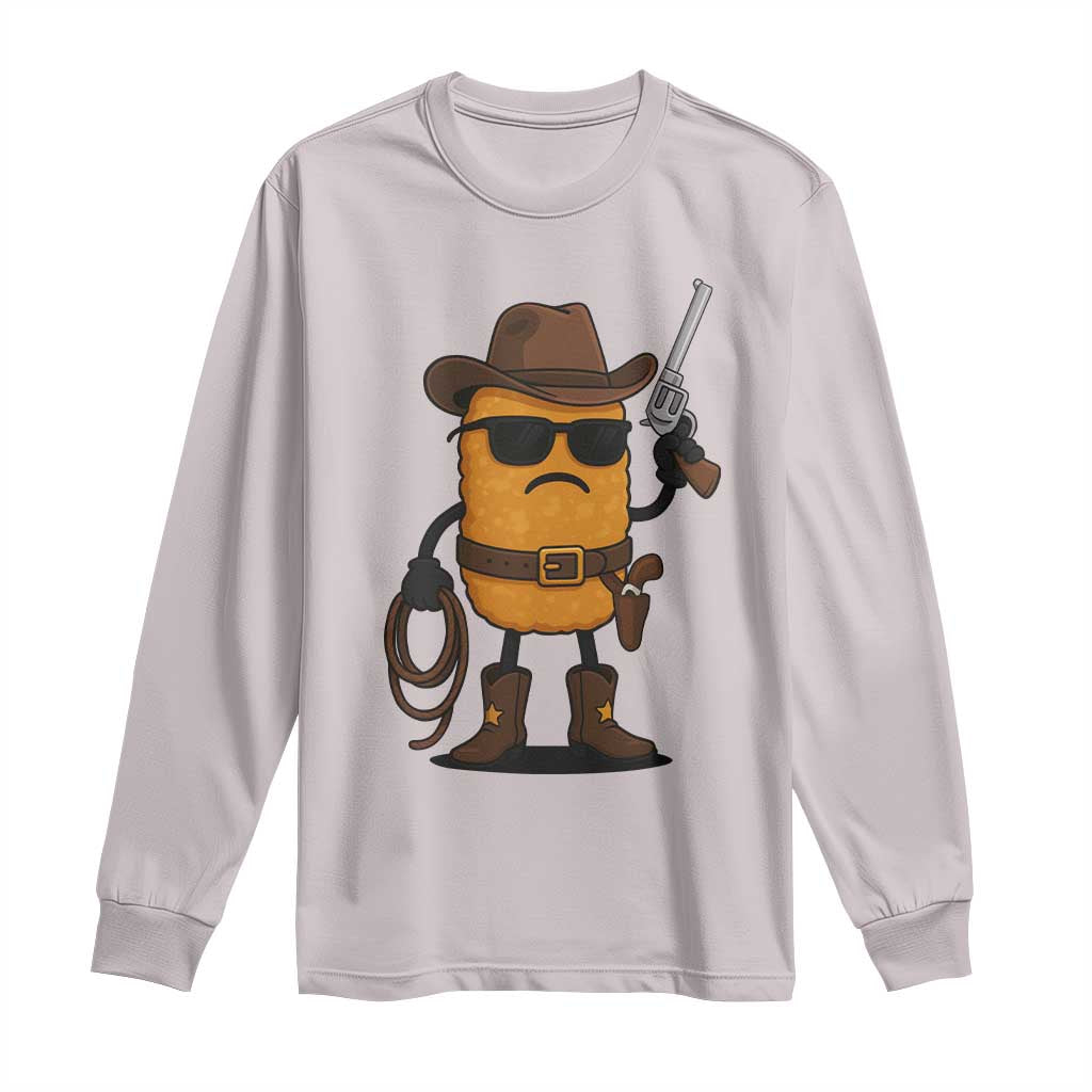 Cowboy Chicken Nugget Long Sleeve Shirt Funny Food Gift - Wonder Print Shop