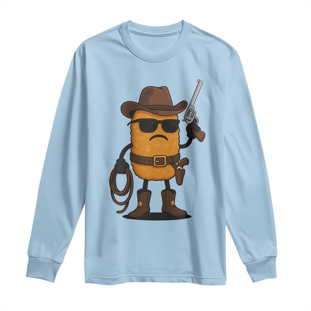 Cowboy Chicken Nugget Long Sleeve Shirt Funny Food Gift - Wonder Print Shop