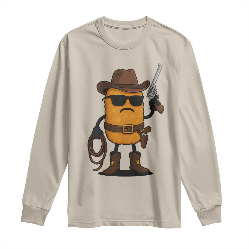 Cowboy Chicken Nugget Long Sleeve Shirt Funny Food Gift - Wonder Print Shop