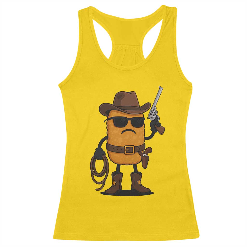 Cowboy Chicken Nugget Racerback Tank Top Funny Food Gift - Wonder Print Shop