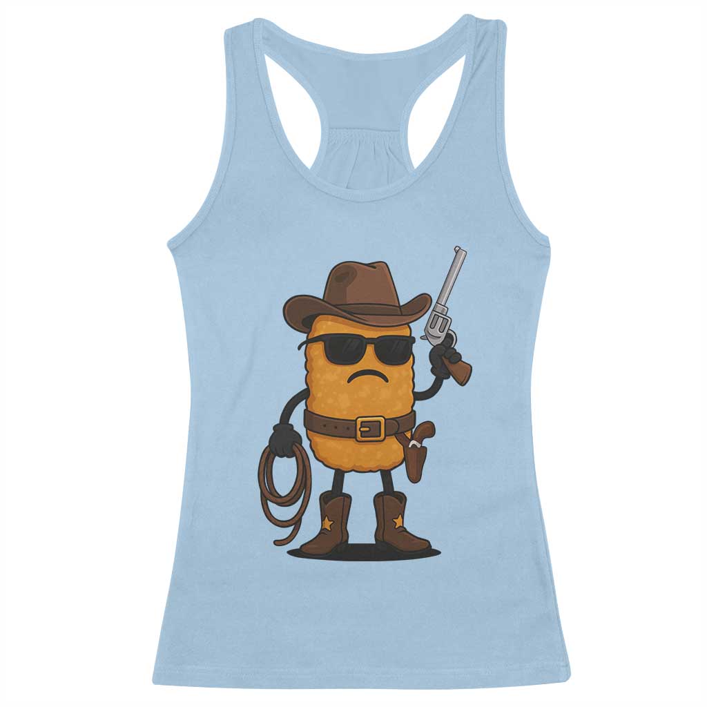 Cowboy Chicken Nugget Racerback Tank Top Funny Food Gift - Wonder Print Shop