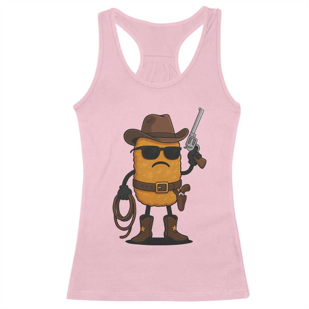 Cowboy Chicken Nugget Racerback Tank Top Funny Food Gift - Wonder Print Shop