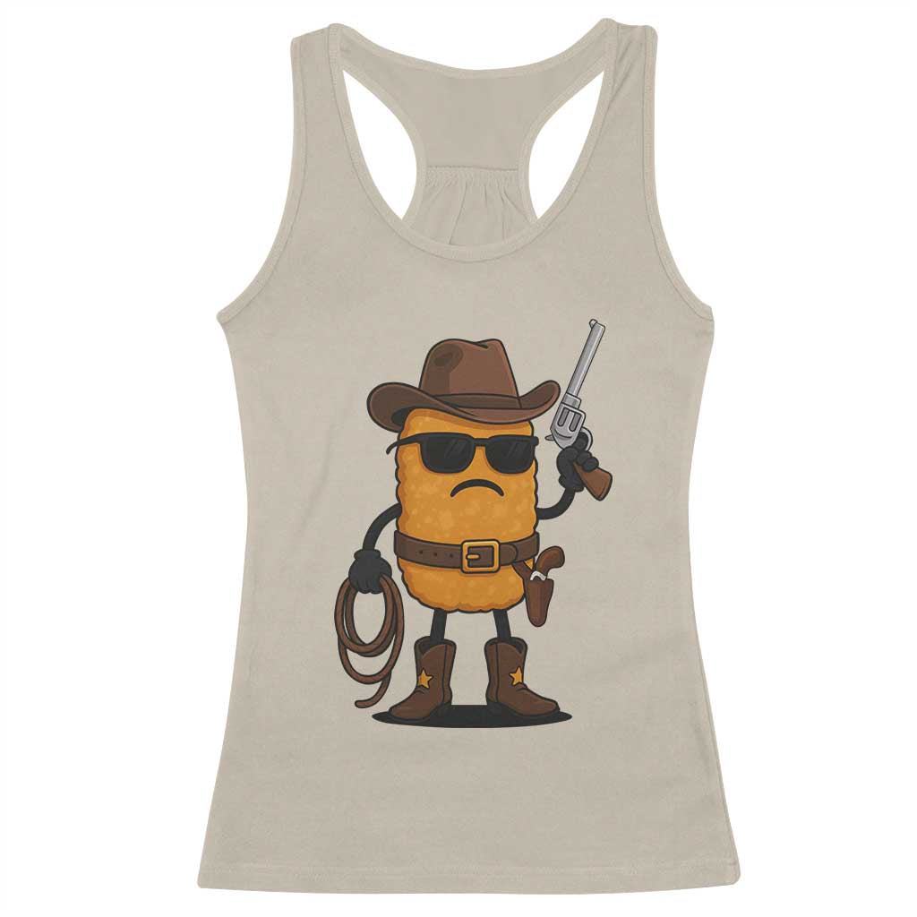 Cowboy Chicken Nugget Racerback Tank Top Funny Food Gift - Wonder Print Shop