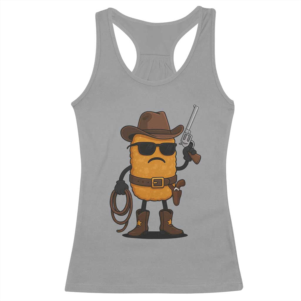 Cowboy Chicken Nugget Racerback Tank Top Funny Food Gift - Wonder Print Shop
