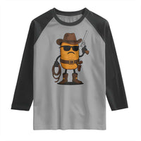 Cowboy Chicken Nugget Raglan Shirt Funny Food Gift - Wonder Print Shop
