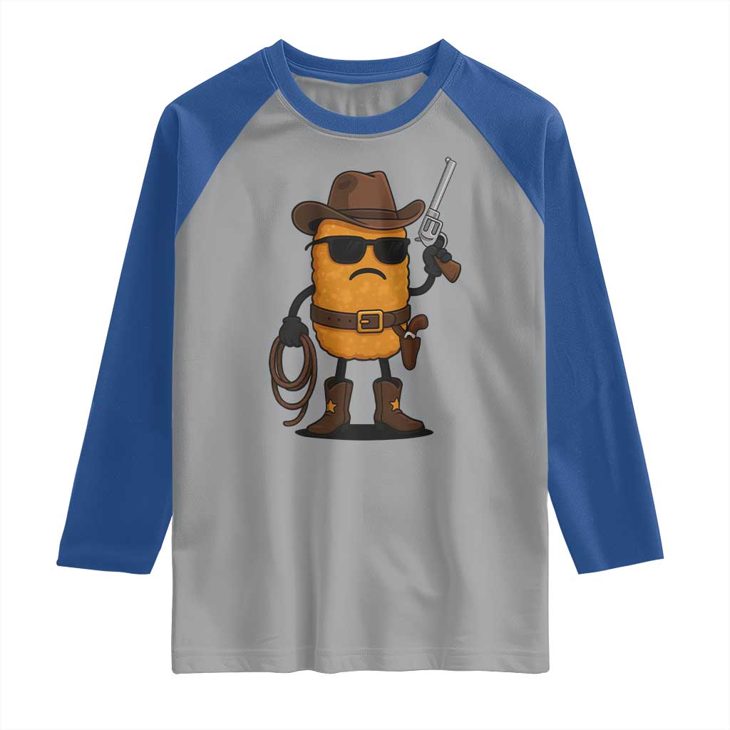 Cowboy Chicken Nugget Raglan Shirt Funny Food Gift - Wonder Print Shop