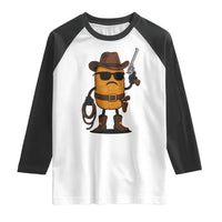Cowboy Chicken Nugget Raglan Shirt Funny Food Gift - Wonder Print Shop