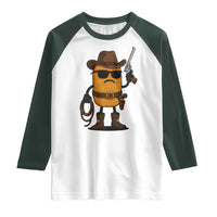 Cowboy Chicken Nugget Raglan Shirt Funny Food Gift - Wonder Print Shop