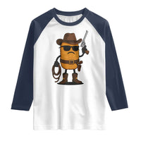 Cowboy Chicken Nugget Raglan Shirt Funny Food Gift - Wonder Print Shop