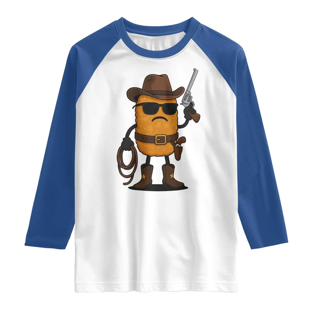 Cowboy Chicken Nugget Raglan Shirt Funny Food Gift - Wonder Print Shop