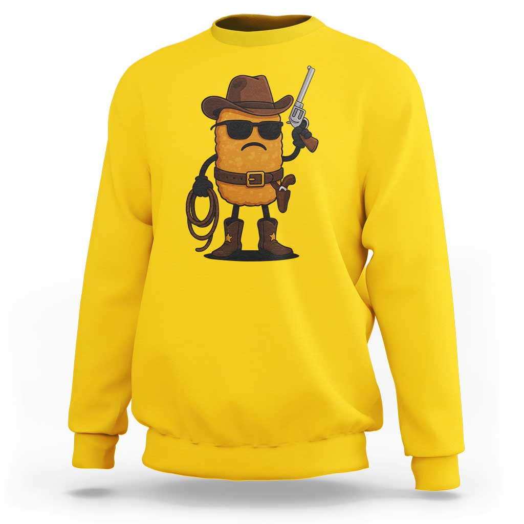 Cowboy Chicken Nugget Sweatshirt Funny Food Gift - Wonder Print Shop