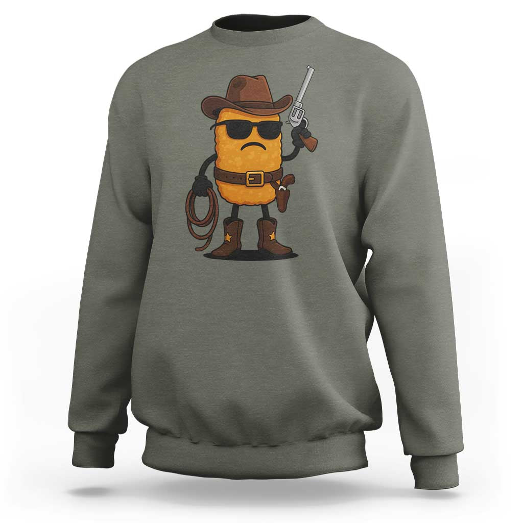 Cowboy Chicken Nugget Sweatshirt Funny Food Gift - Wonder Print Shop