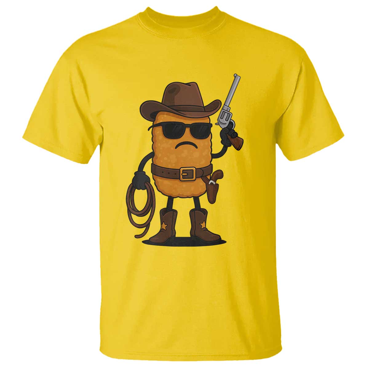 Cowboy Chicken Nugget T Shirt Funny Food Gift - Wonder Print Shop
