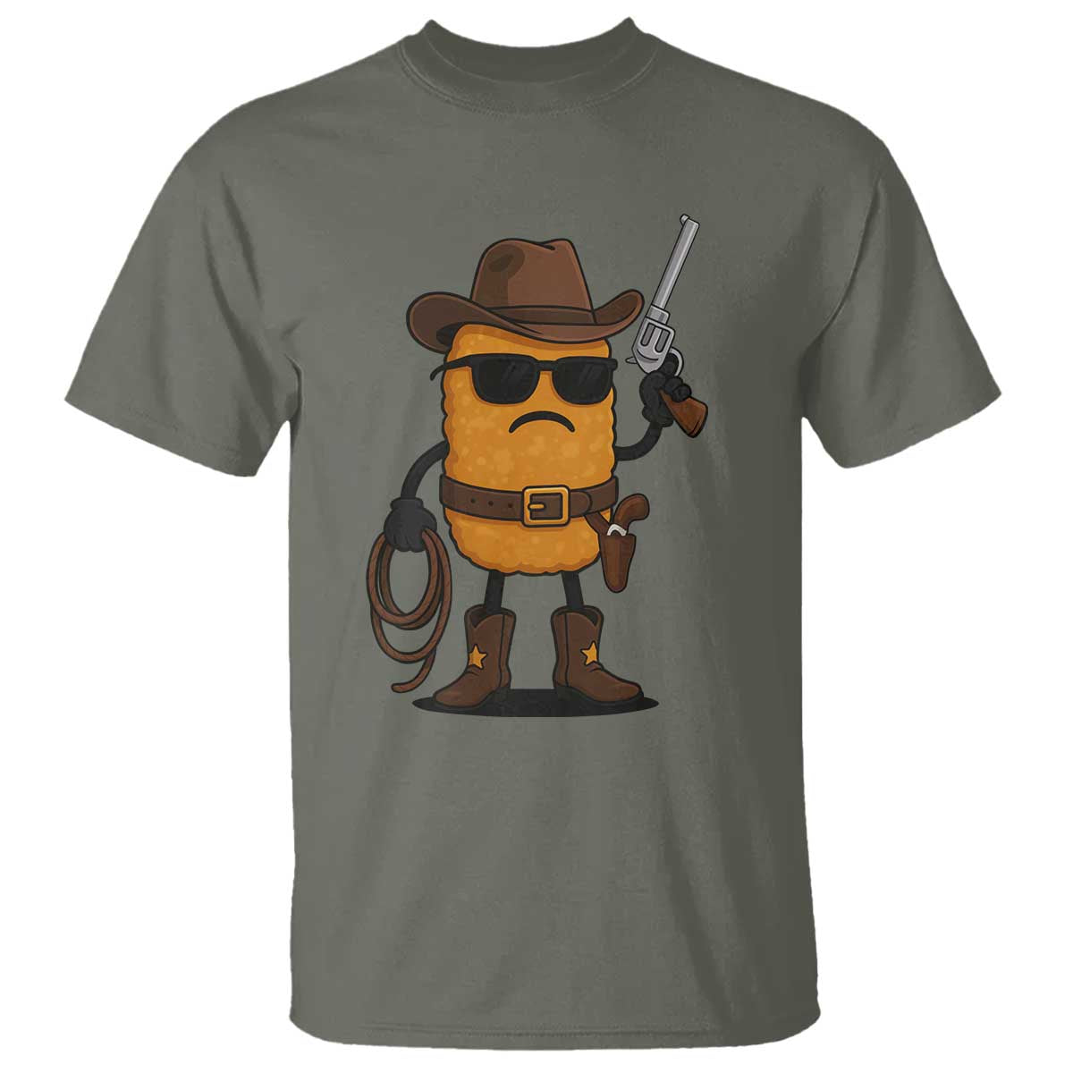 Cowboy Chicken Nugget T Shirt Funny Food Gift - Wonder Print Shop