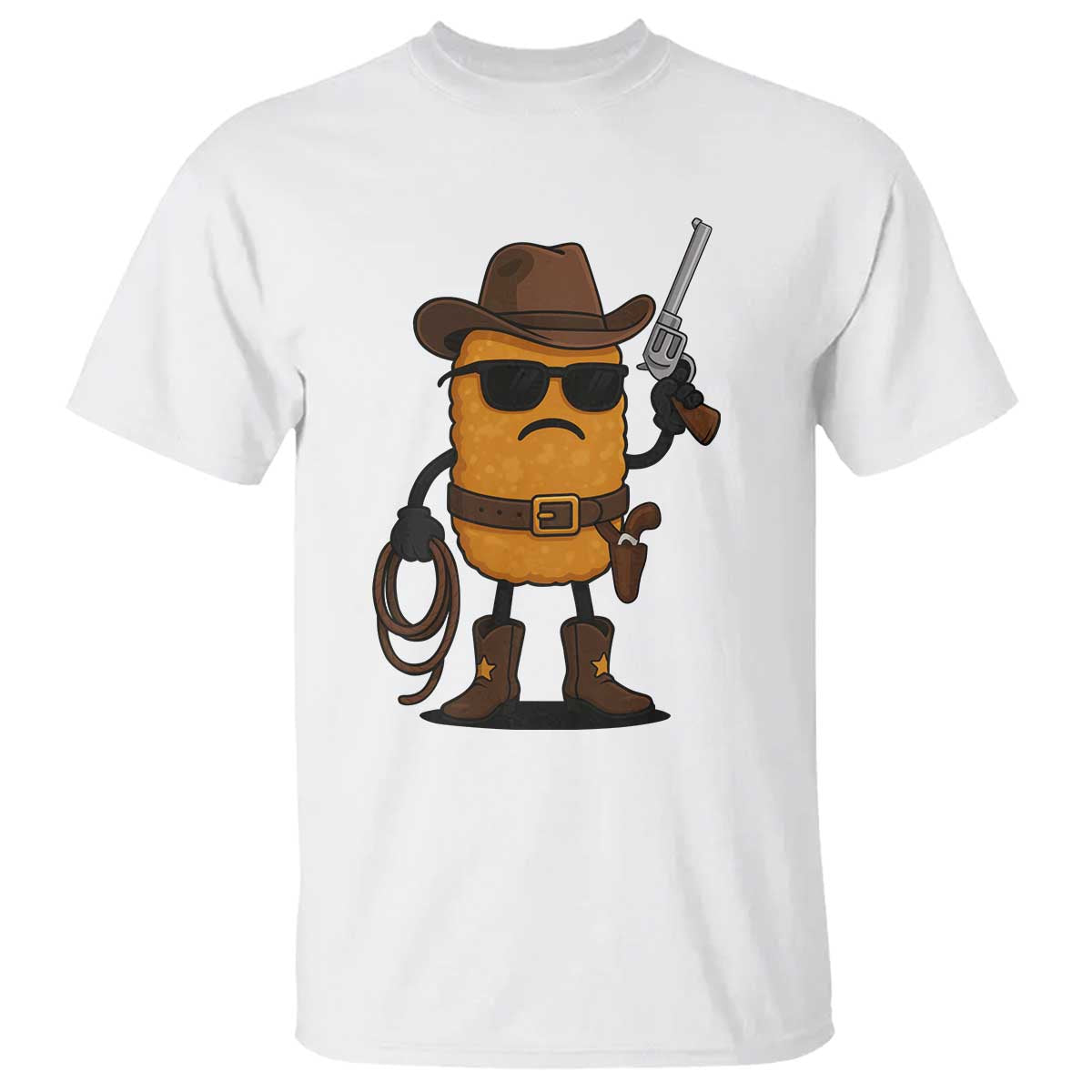 Cowboy Chicken Nugget T Shirt Funny Food Gift - Wonder Print Shop