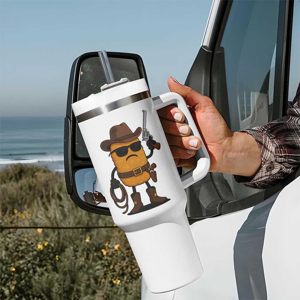 Cowboy Chicken Nugget Tumbler With Handle Funny Food Gift
