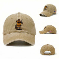 Cowboy Chicken Nugget Washed Cotton Baseball Cap Funny Food Gift