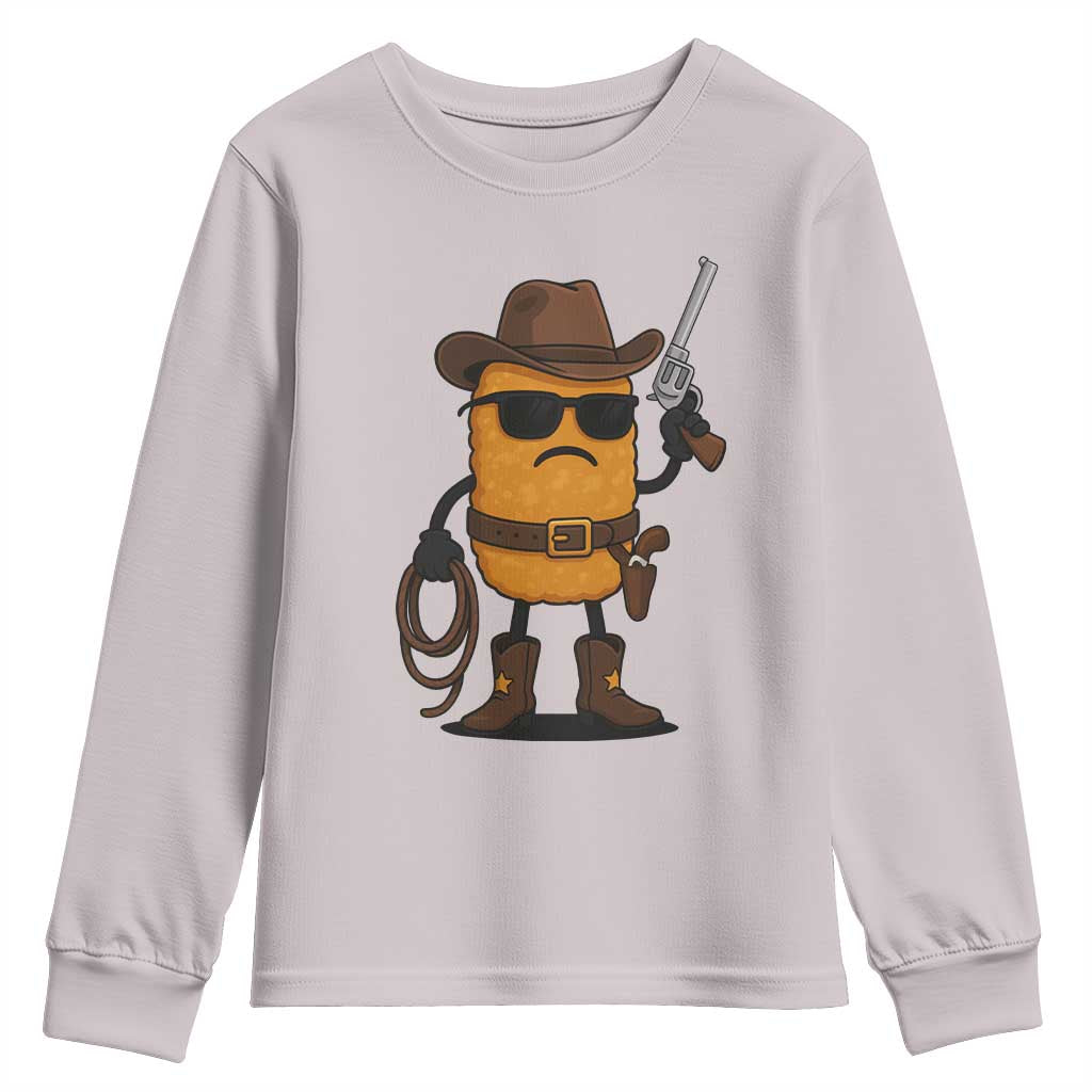 Cowboy Chicken Nugget Youth Sweatshirt Funny Food Gift - Wonder Print Shop