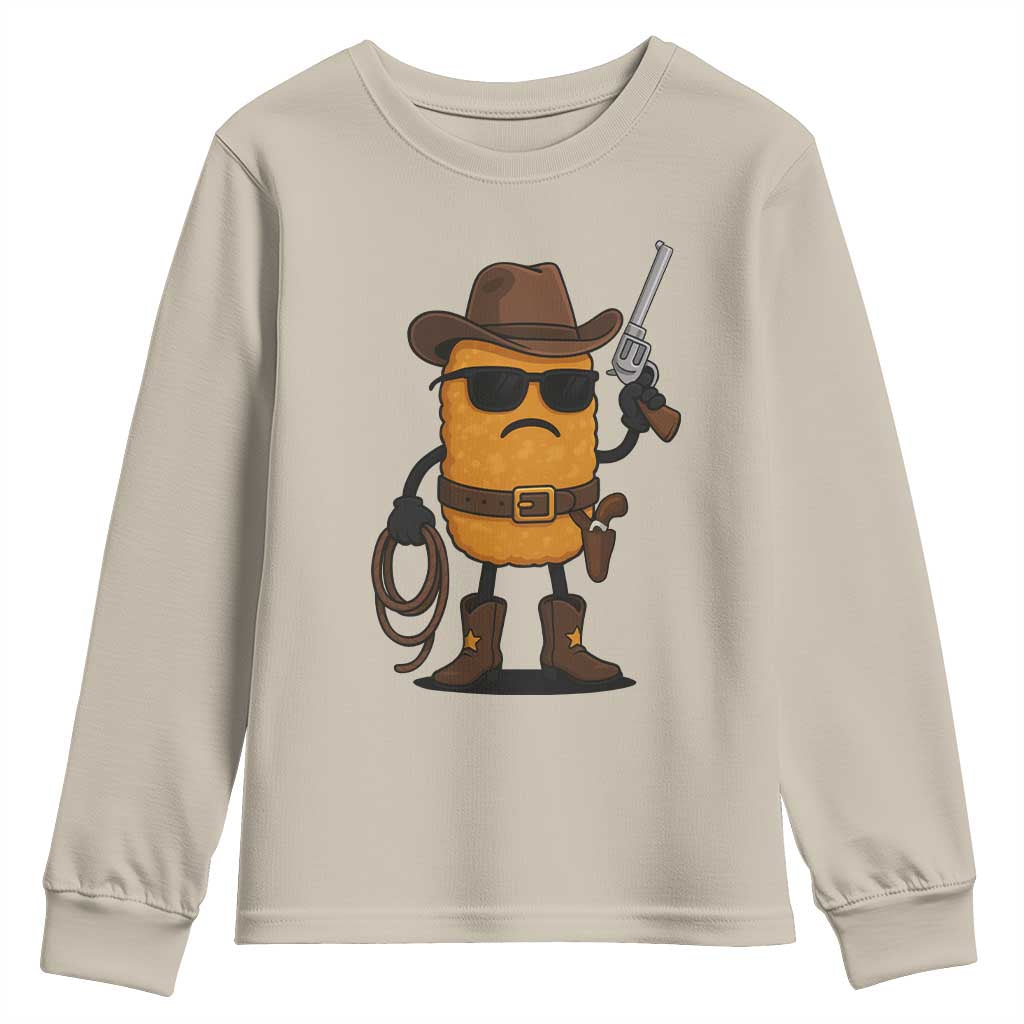 Cowboy Chicken Nugget Youth Sweatshirt Funny Food Gift - Wonder Print Shop