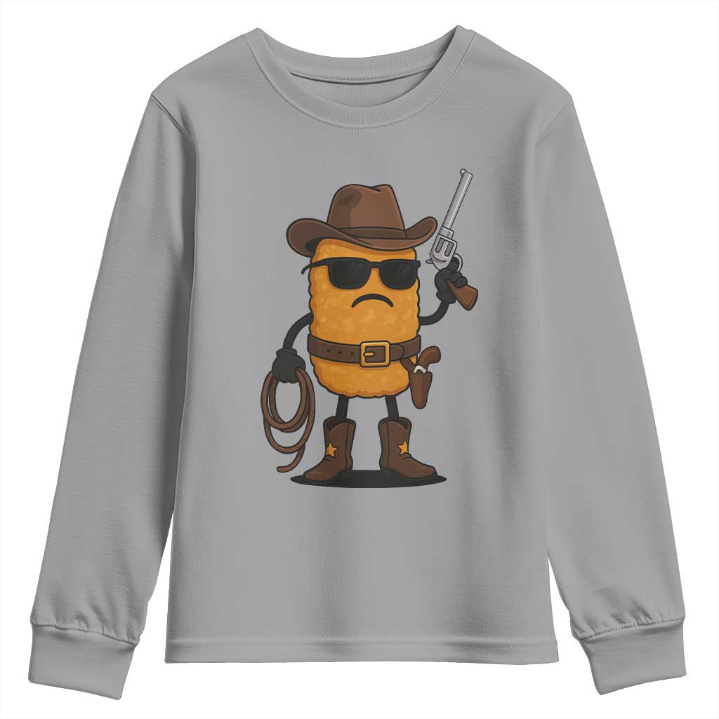Cowboy Chicken Nugget Youth Sweatshirt Funny Food Gift - Wonder Print Shop