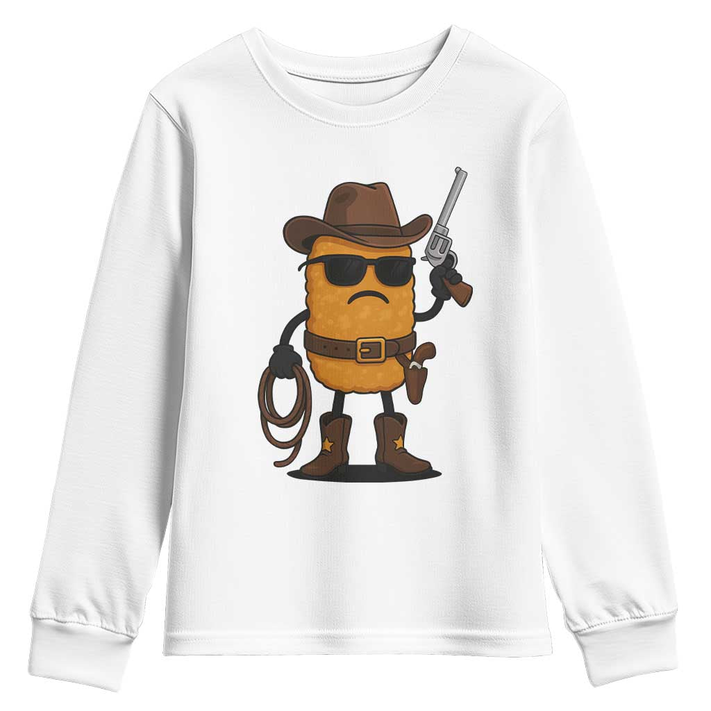 Cowboy Chicken Nugget Youth Sweatshirt Funny Food Gift - Wonder Print Shop