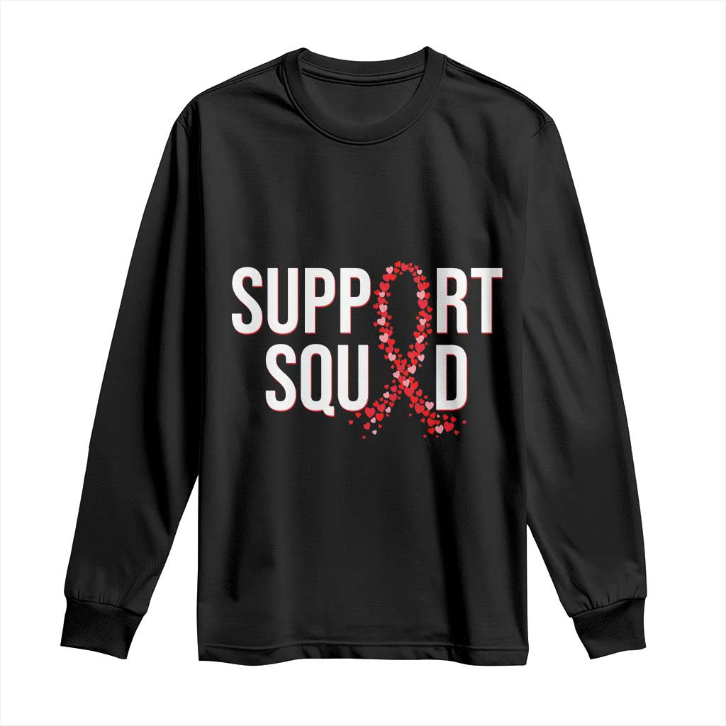 HIV AIDS Awareness Fighter Long Sleeve Shirt Support Squad Gift - Wonder Print Shop