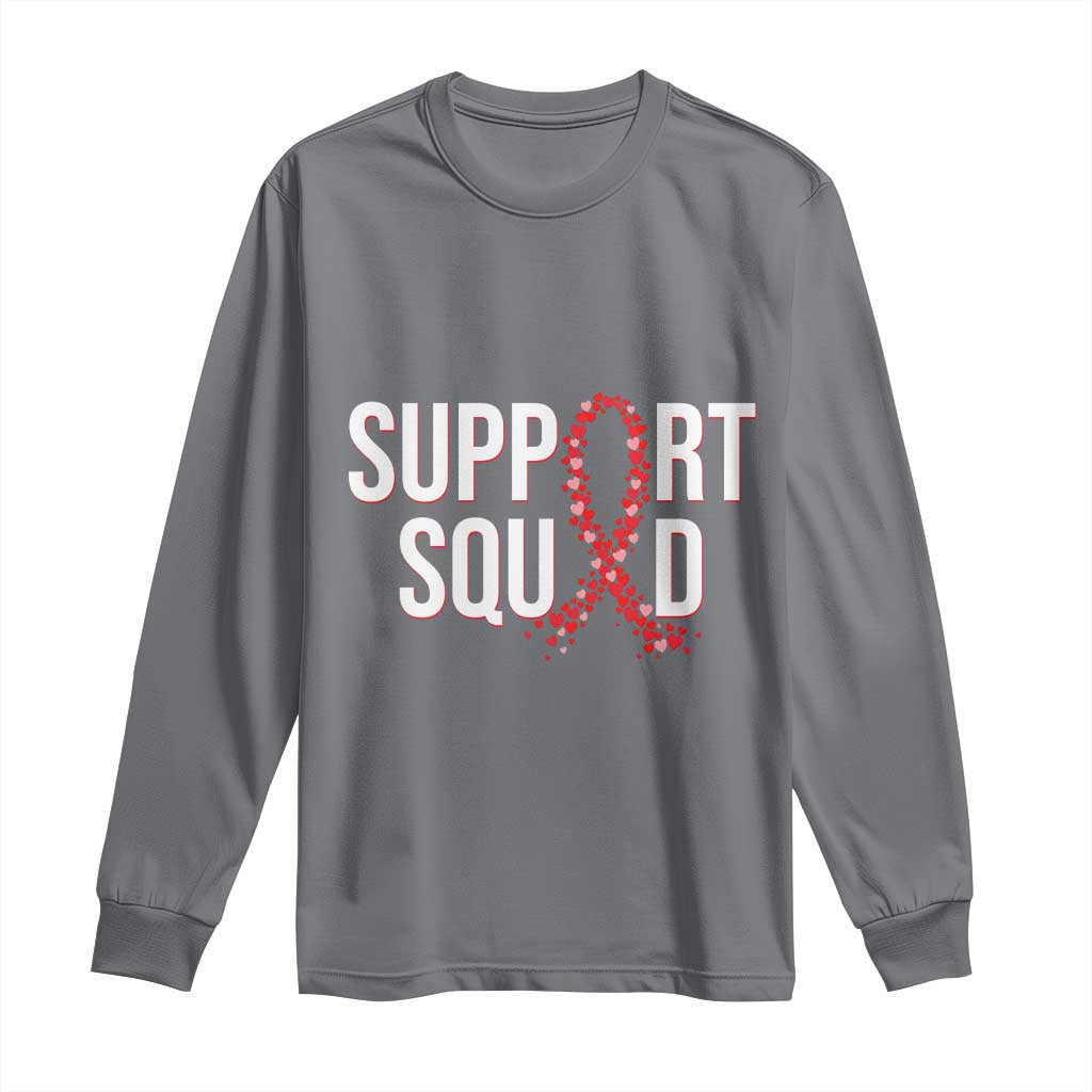HIV AIDS Awareness Fighter Long Sleeve Shirt Support Squad Gift - Wonder Print Shop